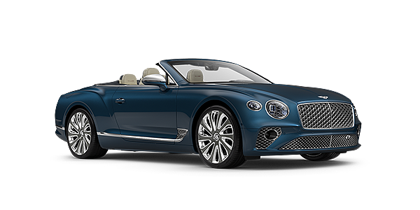 Exclusive Cars Vertriebs GmbH Bentley GTC Mulliner convertible in Light Windsor Blue paint front 34