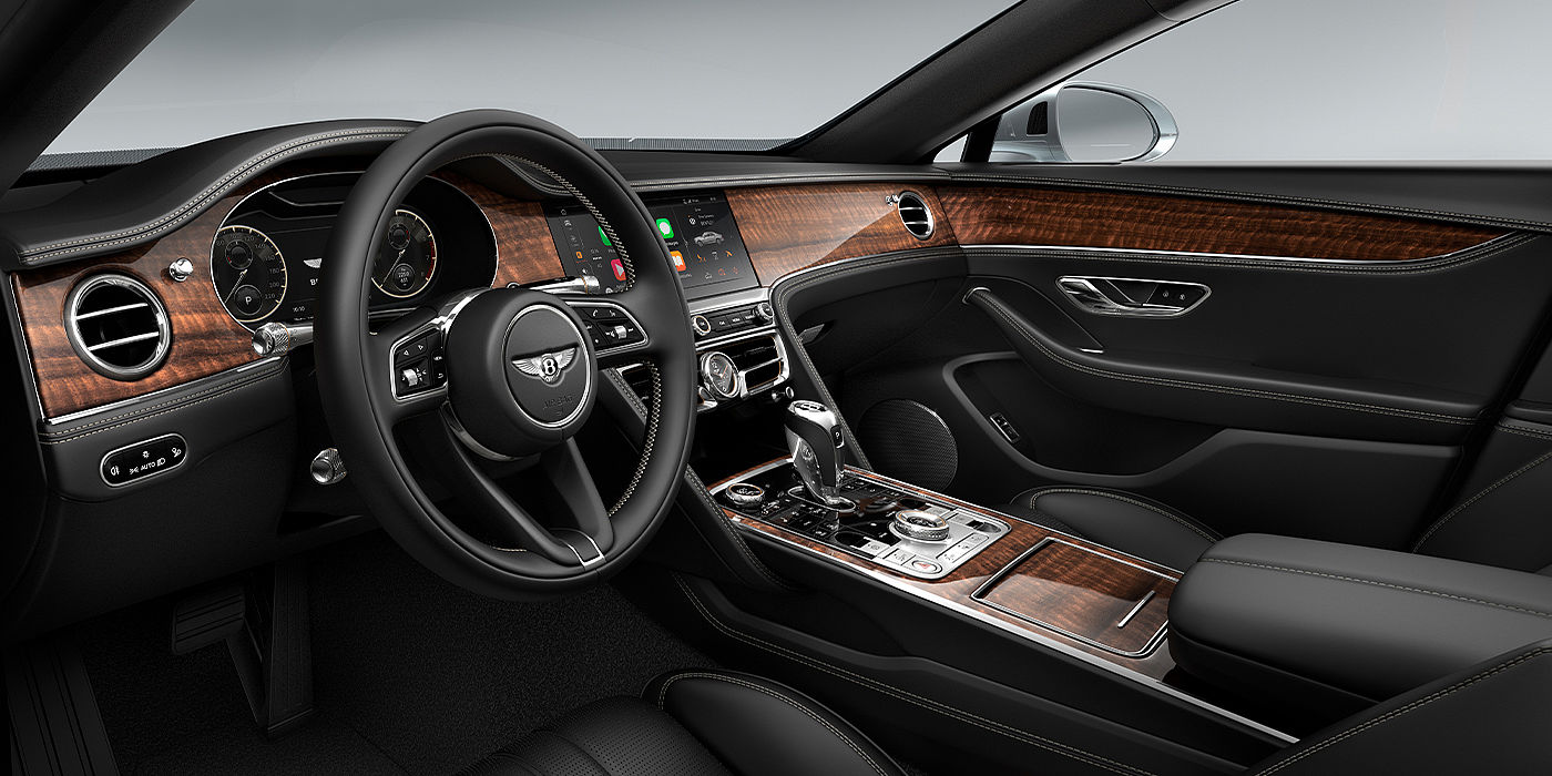 Exclusive Cars Vertriebs GmbH Bentley Flying Spur sedan front interior in Beluga black hide