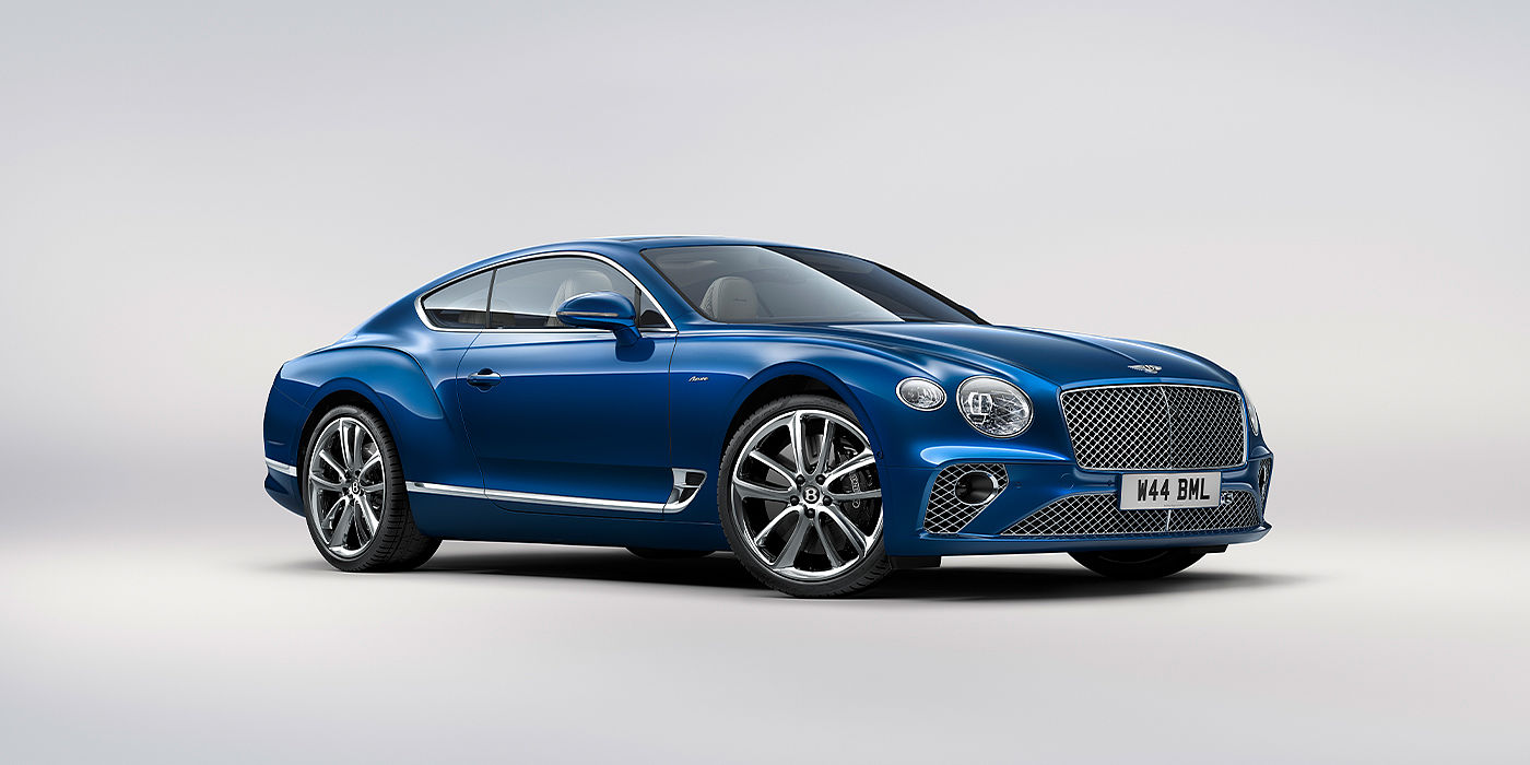 Exclusive Cars Vertriebs GmbH Bentley Continental GT Azure coupe in Sequin Blue paint front 34