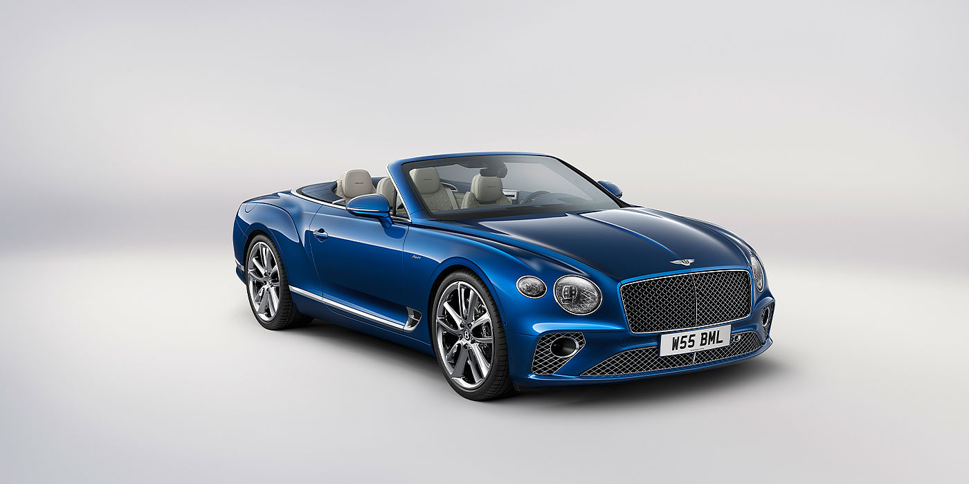Exclusive Cars Vertriebs GmbH Bentley Continental GTC Azure convertible in Sequin Blue paint front 34