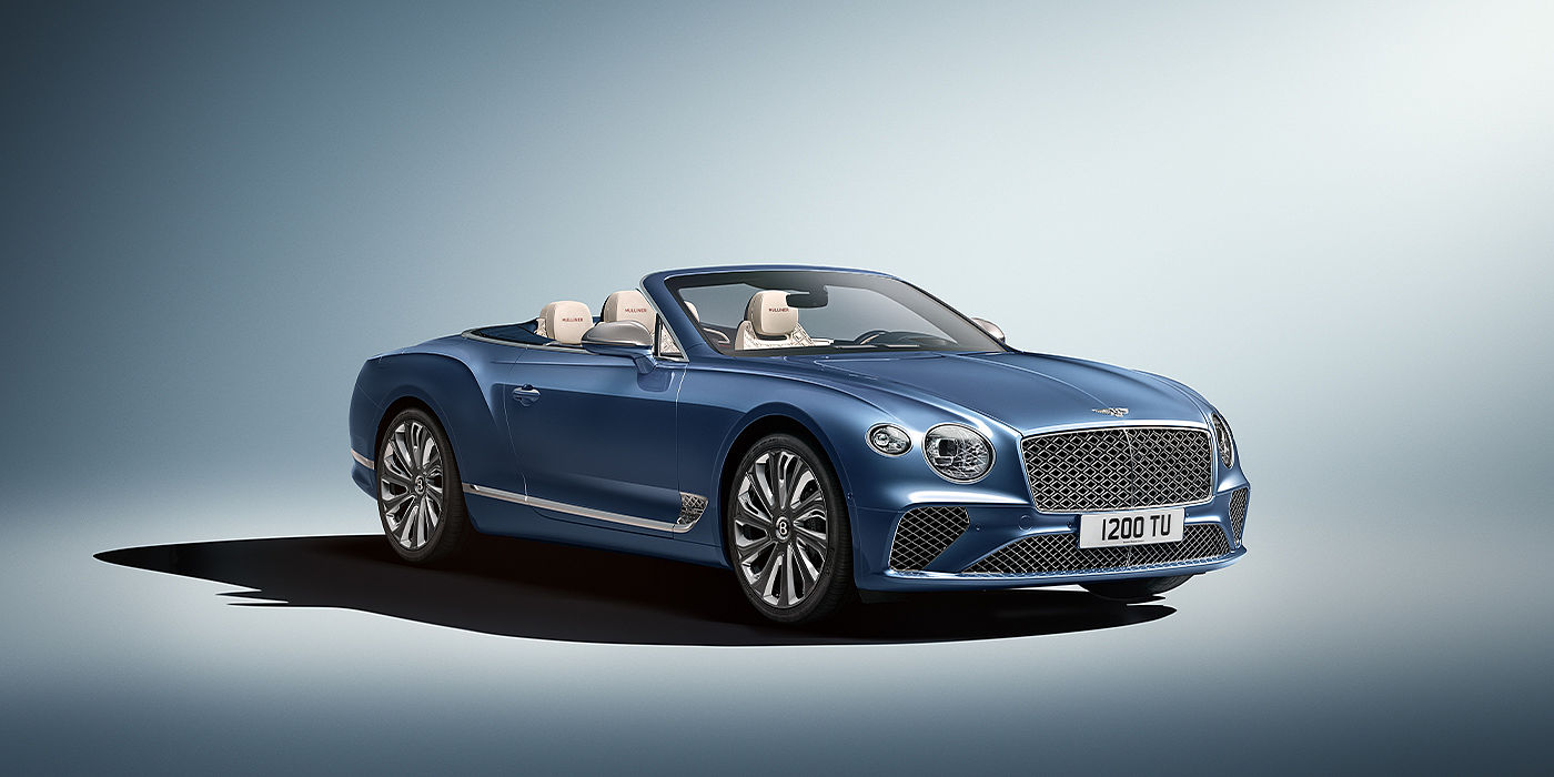 Exclusive Cars Vertriebs GmbH Bentley Continental GTC Mulliner convertible in Peacock blue paint front 34